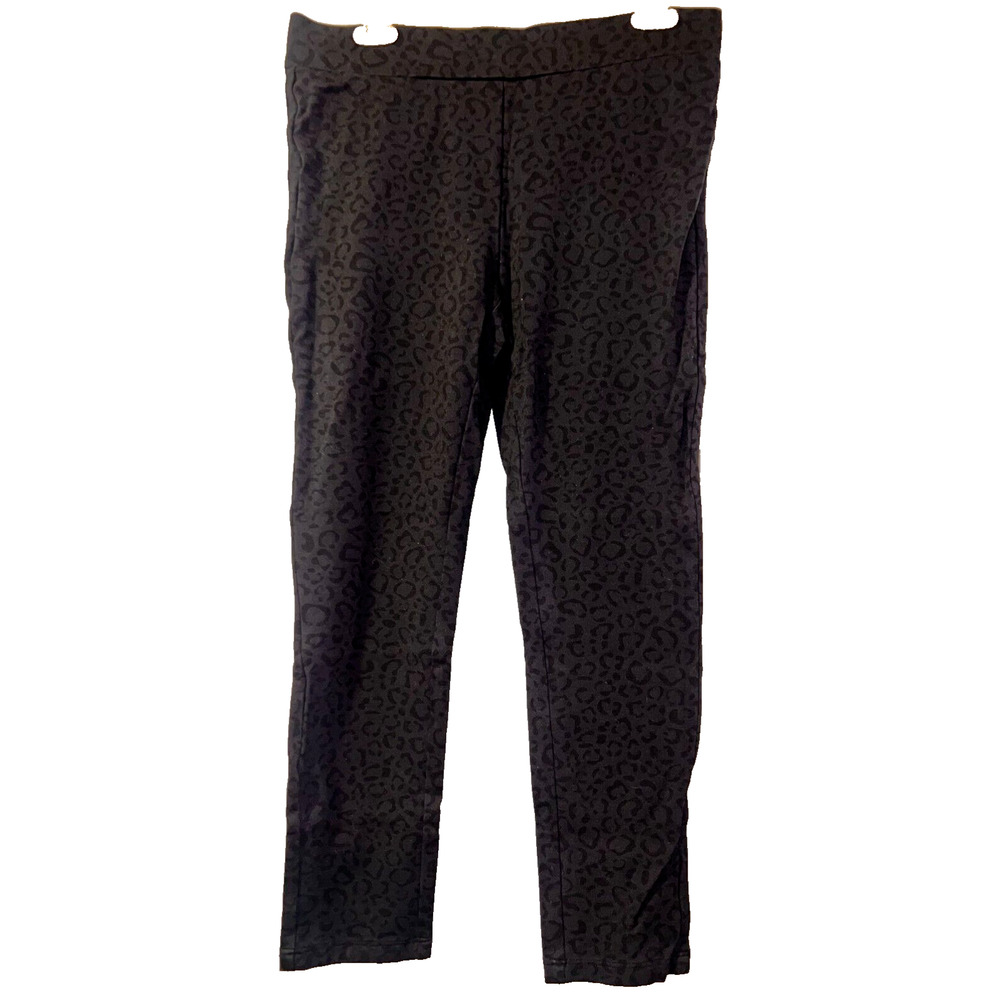 NYDJ‎ Not Your Daughters Jeans Size 10P Gray Black Animal Print Stretch Leggings